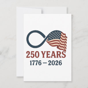 250 Years Anniversary 1776-2026 USA Patriotic Invitation