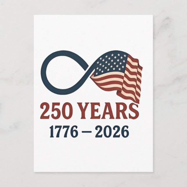 250 Years Anniversary 1776-2026 USA Patriotic  Invitation Postcard (Front)