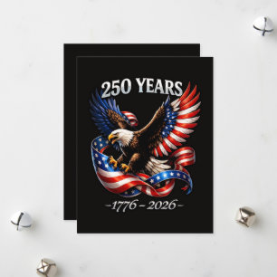 250 Years Anniversary Eagle American Flag Holiday Card
