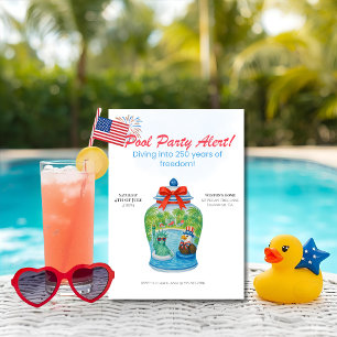 250 years Anniversary Ginger Jar Pool Party Invitation