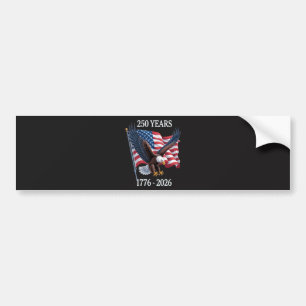 250 Years Anniversary Usa American Flag 1776-2026 Bumper Sticker