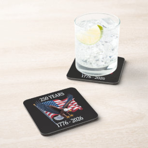 250 Years Anniversary Usa American Flag 1776-2026 Coaster