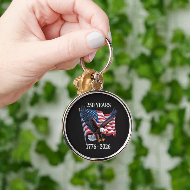 250 Years Anniversary Usa American Flag 1776-2026 Key Ring | Zazzle