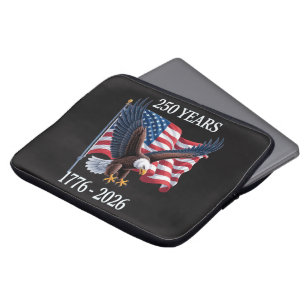 250 Years Anniversary Usa American Flag 1776-2026 Laptop Sleeve