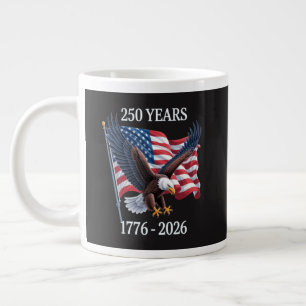 250 Years Anniversary Usa American Flag 1776-2026 Large Coffee Mug