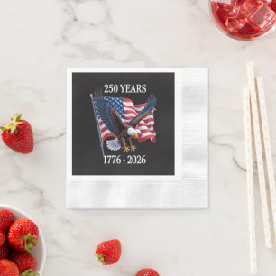 250 Years Anniversary Usa American Flag 1776-2026 Napkin