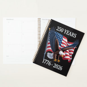 250 Years Anniversary Usa American Flag 1776-2026 Planner