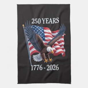 250 Years Anniversary Usa American Flag 1776-2026 Tea Towel