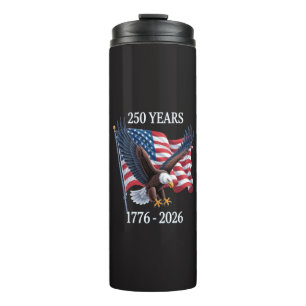 250 Years Anniversary Usa American Flag 1776-2026 Thermal Tumbler