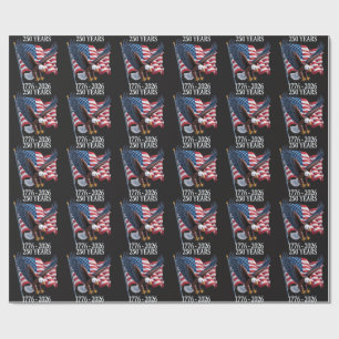 250 Years Anniversary Usa American Flag 1776-2026 Wrapping Paper
