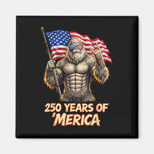250 Years Bigfoot July 4th American Flag Usa 250 A Magnet