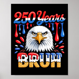 250 Years Bro 250th Anniversary Usa Eagle 4th Of Poster