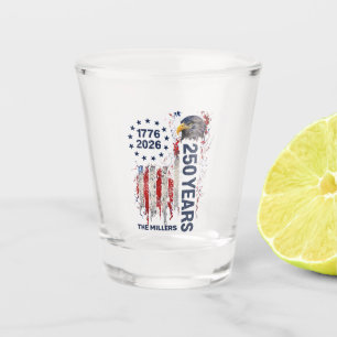 250 Years Celebration Grungy American Flag Eagle Shot Glass