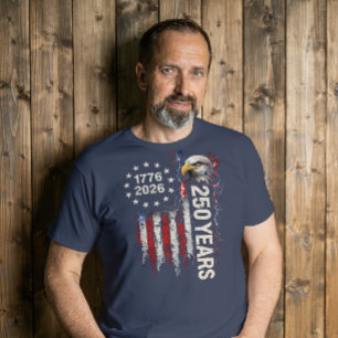 250 Years Celebration Grungy American Flag Eagle Tri-Blend Shirt