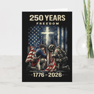 250 Years Christian Cross And Usa Flag 1776 2026 F Card