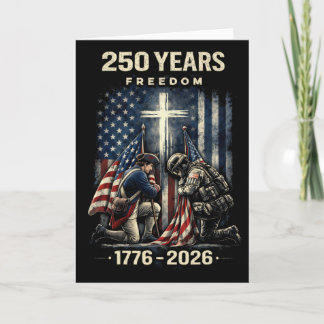 250 Years Christian Cross And Usa Flag 1776 2026 F Card
