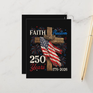250 Years Faith and Freedom Christian Holiday Postcard