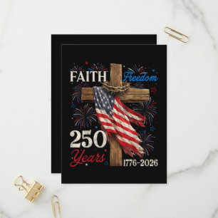 250 Years Faith and Freedom Christian Invitation Postcard