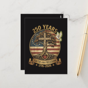 250 Years Faith and Freedom Christian Postcard