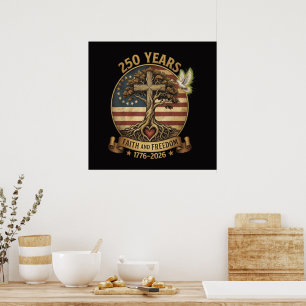 250 Years Faith and Freedom Christian Poster