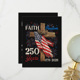 250 Years Faith and Freedom Christian Thank You Card