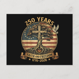 250 Years Faith and Freedom Christian USA 250th An Enclosure Card