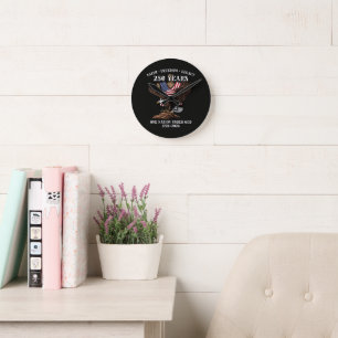 250 Years Faith Freedom Legacy Eagle Round Clock