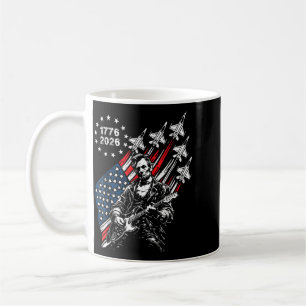 250 Years Fighter Jets Flag Abe Lincoln Playing Coffee Mug