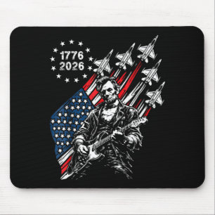 250 Years Fighter Jets Flag Abe Lincoln Playing Mouse Pad
