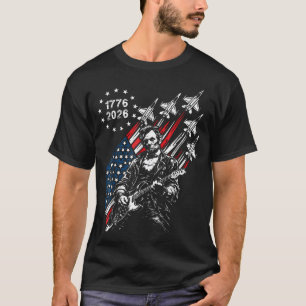 250 Years Fighter Jets Us Flag Abe Lincoln T-Shirt