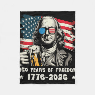 250 Years Freedom Ben Franklin 250th Anniversary U Fleece Blanket