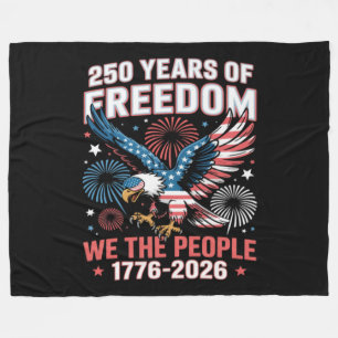 250 Years Freedom Eagle 250th Anniversary USA Fleece Blanket