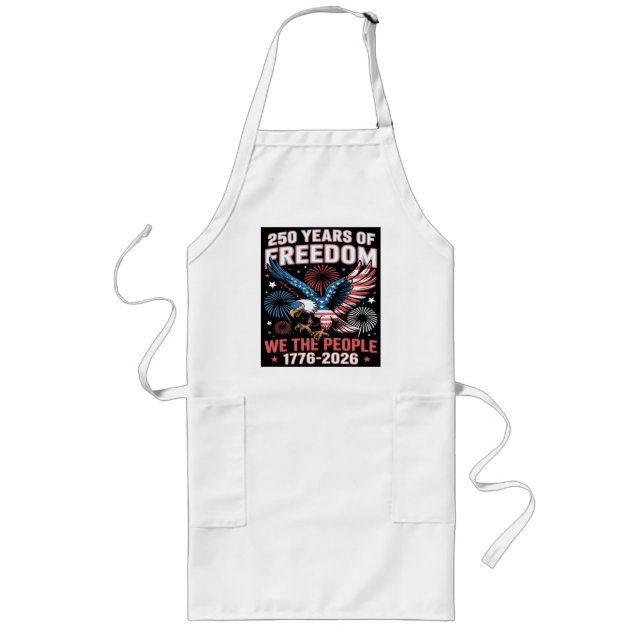250 Years Freedom Eagle 250th Anniversary USA Long Apron (Front)