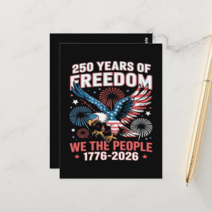 250 Years Freedom Eagle 250th Anniversary USA Postcard