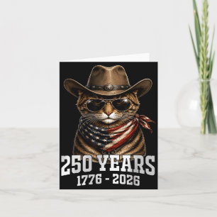 250 Years Funny Cat Aamerica Flag 4th Of July Men Card