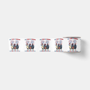 250 Years Funny Chickens Flying High Fireworks 4th Satin Ribbon