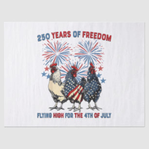 250 Years Funny Chickens Flying High Fireworks 4th Tissue Paper