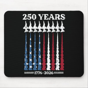 250 Years Jet Smoke Us Flag 250th Anniversary Men  Mouse Pad