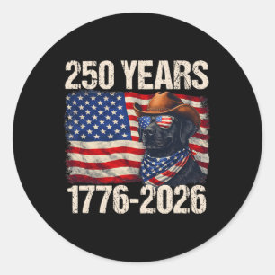 250 Years Labrador American Flag 250th Anniversary Classic Round Sticker