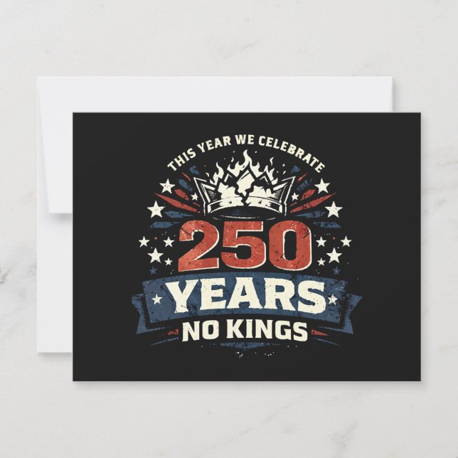 250 Years No Kings Patriotic Invitation (Front)