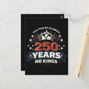250 Years No Kings Patriotic Postcard