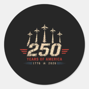 250 Years Of Aamerica 1776 2026 Military Jets Usa Classic Round Sticker