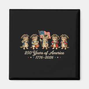 250 Years Of Aamerica Cats Patriotic Cat Lover Men Magnet