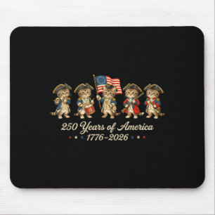 250 Years Of Aamerica Cats Patriotic Cat Lover Men Mouse Pad