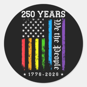 250 Years Of Aamerican 250th Anniversary Lgbt Classic Round Sticker