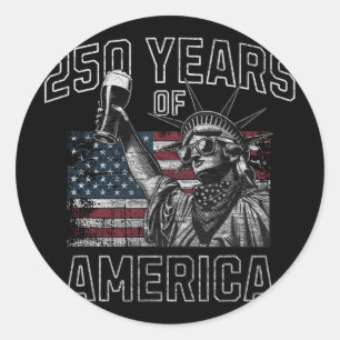 250 Years Of America Anniversary 4th Of July 1776 Classic Round Sticker