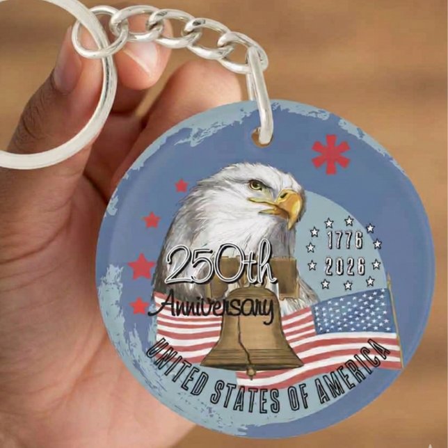 250 Years of America Eagle & Liberty We The People Key Ring (250 Years of America Eagle & Liberty We The People Keychain)