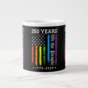 250 Years of American 250th Anniversary US LGBT Pr Large Coffee Mug