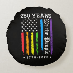 250 Years of American 250th Anniversary US LGBT Pr Round Cushion