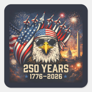 250 Years of American Freedom Square Sticker